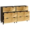 Széf 2 pcs Fekete és Arany 60 x 33 x 75 cm tömör mangófa