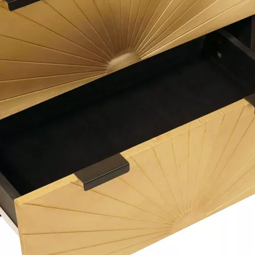 Széf 2 pcs Fekete és Arany 60 x 33 x 75 cm tömör mangófa