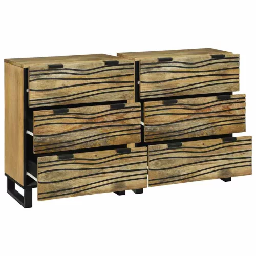 Oldalszekrények 2 pcs Barna 60 x 33.5 x 75 cm tömör mangófa