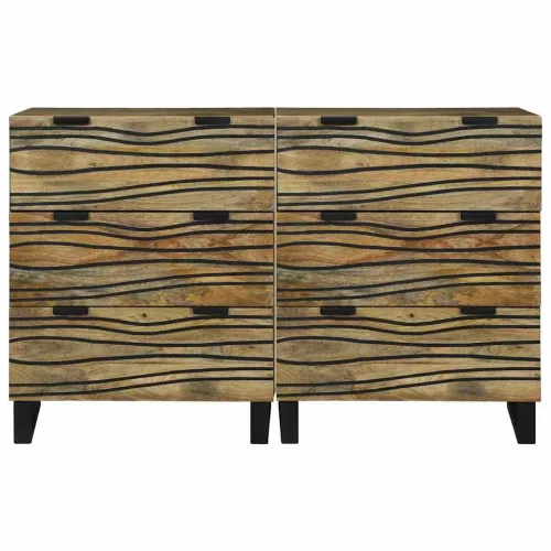 Oldalszekrények 2 pcs Barna 60 x 33.5 x 75 cm tömör mangófa