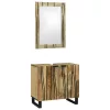 Fürdőszoba bútor szett polcokkal 2 pcs Barna 62 x 33 x 58 cm