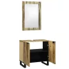 Fürdőszoba bútor szett polcokkal 2 pcs Barna 62 x 33 x 58 cm