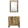 Fürdőszoba bútor szett polcokkal 2 pcs Barna 62 x 33 x 58 cm