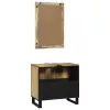 Fürdőszoba bútor szett polcokkal 2 pcs Barna 62 x 33 x 58 cm