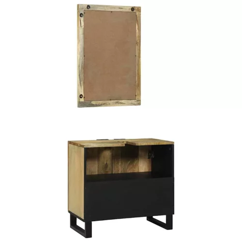 Fürdőszoba bútor szett polcokkal 2 pcs Barna 62 x 33 x 58 cm
