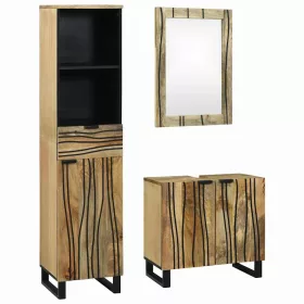   Fürdőszoba bútor szett fiókkal 3 pcs Barna 38 x 33 x 160 cm