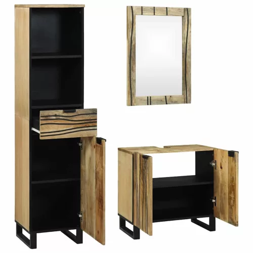 Fürdőszoba bútor szett fiókkal 3 pcs Barna 38 x 33 x 160 cm