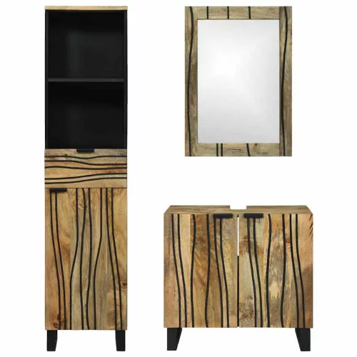 Fürdőszoba bútor szett fiókkal 3 pcs Barna 38 x 33 x 160 cm