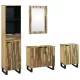 Fürdőszoba bútor szett fiókkal 4 pcs Barna 38 x 33 x 160 cm