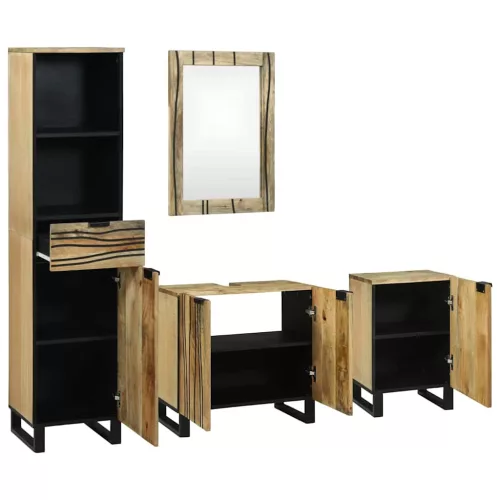 Fürdőszoba bútor szett fiókkal 4 pcs Barna 38 x 33 x 160 cm