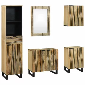   Fürdőszoba bútor szett fiókkal 5 pcs Barna 38 x 33 x 160 cm