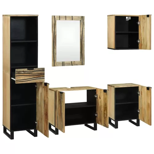 Fürdőszoba bútor szett fiókkal 5 pcs Barna 38 x 33 x 160 cm
