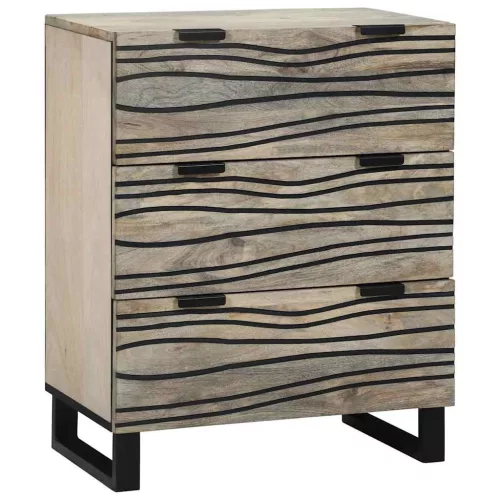 Oldalszekrények 2 pcs Fehér 60 x 33.5 x 75 cm tömör mangófa