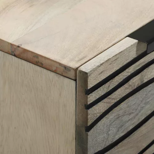 Oldalszekrények 2 pcs Fehér 60 x 33.5 x 75 cm tömör mangófa
