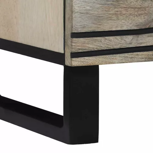 Oldalszekrények 2 pcs Fehér 60 x 33.5 x 75 cm tömör mangófa
