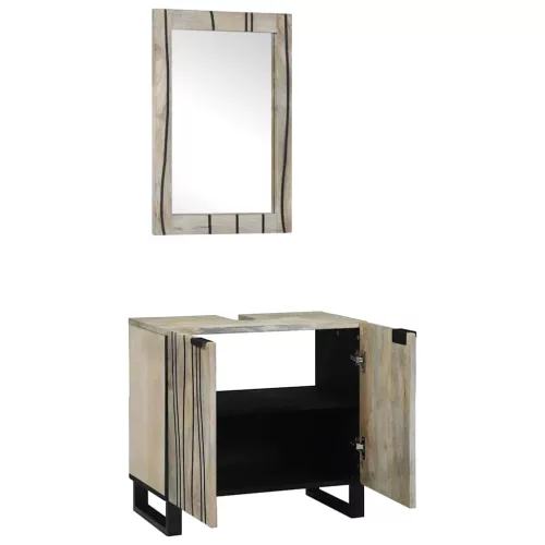 Fürdőszoba bútor szett polcokkal 2 pcs Fehér 62 x 33 x 58 cm