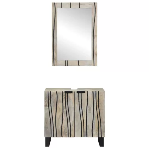 Fürdőszoba bútor szett polcokkal 2 pcs Fehér 62 x 33 x 58 cm