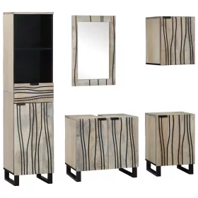   Fürdőszoba bútor szett fiókkal 5 pcs Dió barna 38 x 33 x 160 cm