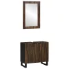 Fürdőszoba bútor szett polcokkal 2 pcs Dióbarna 62 x 33 x 58 cm