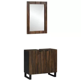   Fürdőszoba bútor szett polcokkal 2 pcs Dióbarna 62 x 33 x 58 cm