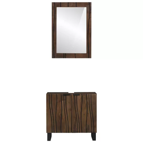 Fürdőszoba bútor szett polcokkal 2 pcs Dióbarna 62 x 33 x 58 cm