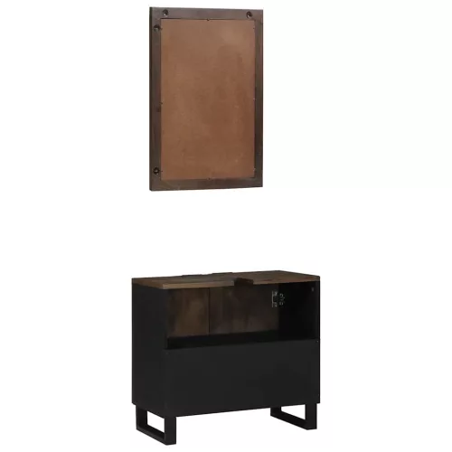 Fürdőszoba bútor szett polcokkal 2 pcs Dióbarna 62 x 33 x 58 cm