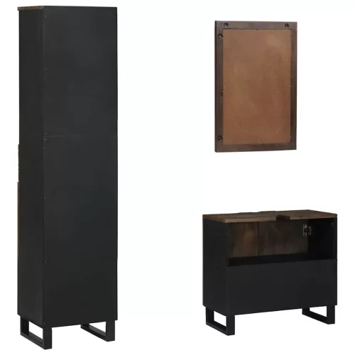 Fürdőszoba bútor szett fiókkal 3 pcs Dió barna 38 x 33 x 160 cm