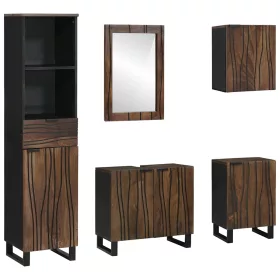   Fürdőszoba bútor szett fiókkal 5 pcs Fehér 38 x 33 x 160 cm