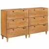 Széf 2 pcs Barna 60 x 33 x 75 cm tömör mangófa