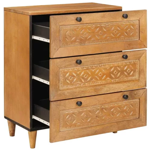 Széf 2 pcs Barna 60 x 33 x 75 cm tömör mangófa