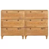 Széf 2 pcs Barna 60 x 33 x 75 cm tömör mangófa