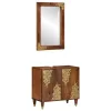 Fürdőszoba bútor szett tárolóval 2 pcs mézbarna 62 x 33 x 58 cm