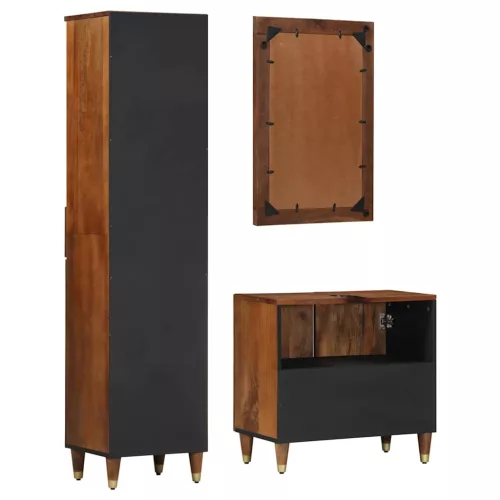 Fürdőszoba bútor szett fiókkal 3 pcs mézbarna 62 x 33 x 58 cm