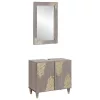 Fürdőszoba bútor szett tárolóval 2 pcs Szürke 62 x 33 x 58 cm