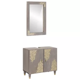   Fürdőszoba bútor szett tárolóval 2 pcs Szürke 62 x 33 x 58 cm