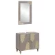 Fürdőszoba bútor szett tárolóval 2 pcs Szürke 62 x 33 x 58 cm