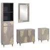 Fürdőszoba bútor szett fiókkal 4 pcs Szürke 62 x 33 x 58 cm
