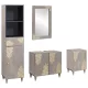 Fürdőszoba bútor szett fiókkal 4 pcs Szürke 62 x 33 x 58 cm