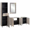 Fürdőszoba bútor szett fiókkal 4 pcs Szürke 62 x 33 x 58 cm