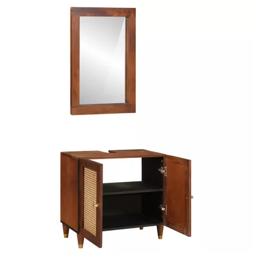 Fürdőszobai bútorok 2 pcs 62 x 33 x 58 cm Tömör Mangófát