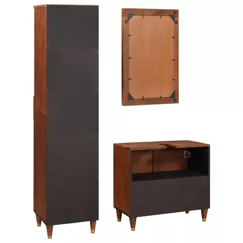 Fürdőszobai bútorok 3 pcs 38 x 33 x 160 cm Tömör Mangófát