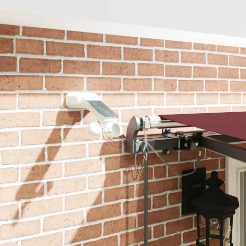 Burgundi vörös automata kihúzható LED-es napellenző 400x300 cm