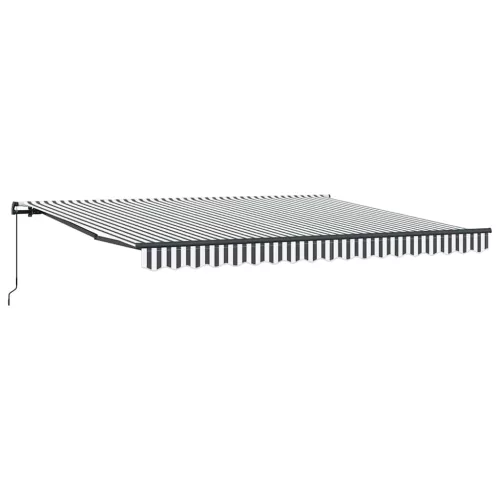 Antracitszürke és fehér kézzel kihúzható napellenző 400 x 300cm