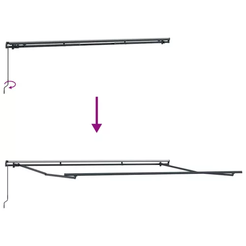 Antracitszürke és fehér kézzel kihúzható napellenző 400 x 300cm