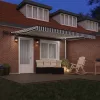 Antracitszürke-fehér LED-es kézi napellenző 400 x 300 cm