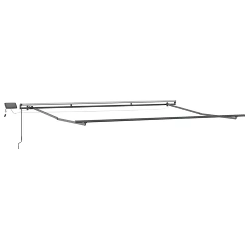 Antracitszürke-fehér LED-es kézi napellenző 400 x 300 cm