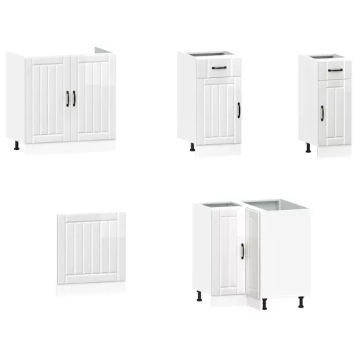 11 részes konyhai szekrény szett Kalmar fényes fehér műfa
