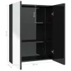 Fényes fekete MDF tükrös fürdőszobaszekrény 60 x 15 x 75 cm