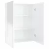 Fényes fehér MDF tükrös fürdőszobaszekrény 60 x 15 x 75 cm