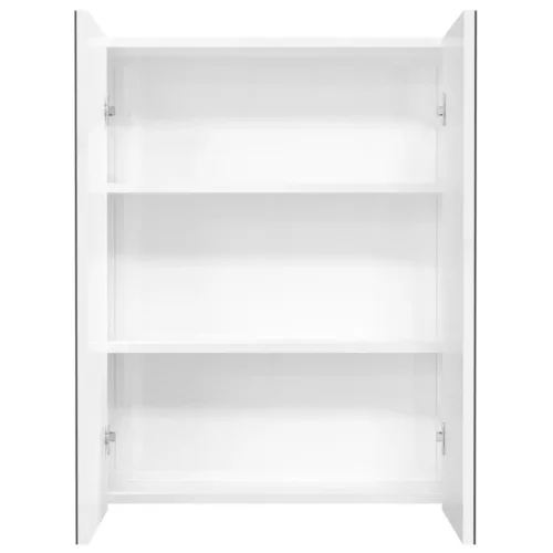 Fényes fehér MDF tükrös fürdőszobaszekrény 60 x 15 x 75 cm